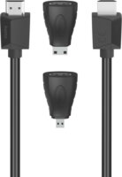 Hama 200705 HDMI 1.4 apa - HDMI 1.4 / MicroHDMI / MiniHDMI apa Adapter Kábel 1.5m - Fekete