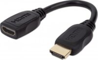 Manhattan 354523 HDMI 2.0 apa - HDMI 2.0 anya Toldó Kábel 20cm - Fekete