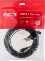 Unitek Lapos HDMI 2.0 apa - HDMI 2.0 apa Kábel 5m - Fekete