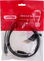 Unitek Lapos HDMI 2.0 apa - HDMI 2.0 apa Kábel 2m - Fekete