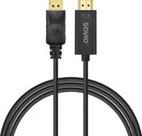 Savio CL-183 Displayport 1.4 apa - HDMI 2.0 apa 1.5m - Fekete