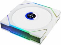 Lian Li UNI FAN TL-LCD 120mm PWM RGB Fordított légáramlású Wireless Rendszerhűtő ventilátor - Fehér