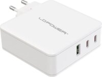 LC-Power USB-A / 2x USB-C Hálózati Gyorstöltő Adapter 100W - Fehér