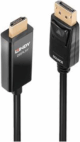 Lindy 40924 DisplayPort 1.2 - HDMI 4K 60Hz kábel 0.5m - Fekete