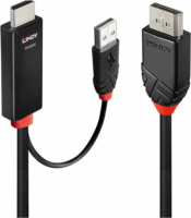 Lindy 41500 DisplayPort 1.2 - HDMI + USB-A 4K 60Hz kábel 3m - Fekete