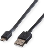 Roline USB 2.0 - Micro USB Adat- és töltő kábel 1m - Fekete