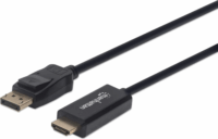 Manhattan DisplayPort 1.2 apa - HDMI 1.4 apa Kábel 1.8m - Fekete