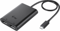 i-tec USB-C apa - 2xDisplayport 1.4 anya Átalakító Adapter - Fekete