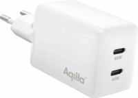 Aqiila Chargebird W2 2x USB-C Hálózati Gyorstöltő Adapter 45W - Fehér