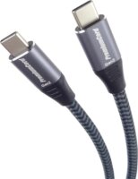 PremiumCord USB-C apa - USB-C apa Adat- és töltőkábel 3m 100W - Szürke