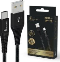 Extralink USB-A apa - USB-C apa Adat- és töltőkábel 2m - Fekete