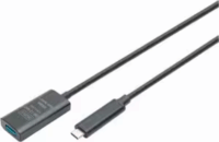 Assmann DA-73113 USB-C apa - USB-A anya 3.2 Átalakító kábel 10m - Fekete