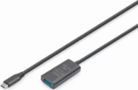 Assmann DA-73110 USB-C apa - USB-A anya 3.2 Átalakító kábel 5m - Fekete