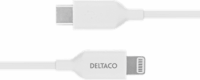 Deltaco USB-C apa - Lightning apa Adat- és töltőkábel 2m - Fehér