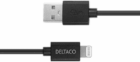 Deltaco USB-A apa - Lightning apa Adat- és töltőkábel 1m - Fekete