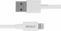 Deltaco USB-A apa - Lightning apa Adat- és töltőkábel 1m - Fehér