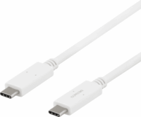 Deltaco USB-C apa - USB-C apa Adat- és töltőkábel 2m - Fehér