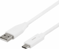 Deltaco USB-A apa - USB-C apa Adat- és töltőkábel 1m - Fehér