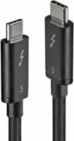 Lindy 41555 Thunderbolt 3 apa - Thunderbolt 3 apa 100W Adat és töltőkábel 0.5m - Fekete