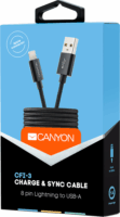 Canyon CFI-3 USB-A apa - Lightning apa Adat- és töltőkábel 1m - Fekete