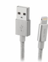 SBS USB-A apa - Lightning apa Adat- és töltőkábel 1m - Ezüst