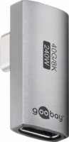 Goobay 74443 USB-C apa - USB-C anya 90° Toldó Adapter - Szürke