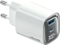 USAMS USB-C / USB-A Gyorstöltő Adapter 30W - Fehér