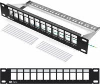 Lanberg PPKS-9212-B 10" Keystone Patch Panel 12 port - Fekete