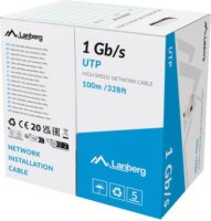 Lanberg U/UTP Cat6 RJ45 Patch kábel 100m - Szürke