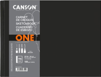 Canson One 196 lapos 27,9x21,6 cm fekvő tájolású Sima rajzpapírfüzet - Fekete