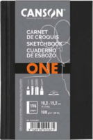 Canson One 196 lapos 10,2x15,2 cm álló tájolású sima rajzpapírfüzet - Fekete