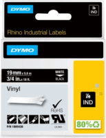 Dymo 1805436 Rhino Industrial Vinyl XL 19mm / 5.5m Feliratozógép szalag - Fekete alapon fehér