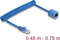 DeLock 90364 UTP Cat6 RJ45 Spirálos Patch Hosszabbító kábel 0.75m - Kék