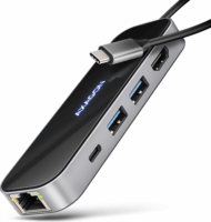 Axagon HMC-6GLN Univerzális USB-C Laptop dokkoló állomás 100 Watt