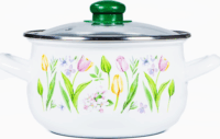 TOO Belly Tulip Lábas üveg fedővel Ø24cm 6,2L - Fehér/mintás