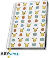 ABYstyle Pokémon "Starters" A5 Vonalas Jegyzetfüzet - Fehér/Mintás