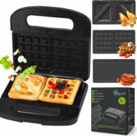 ExtraLink Smart Life Szendvicssütő gofrisütő és grill 1000W - Fekete