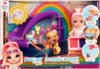 MGA Entertainment Rainbow High Little - Pool Day játékszett Blush babával