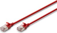 DIGITUS F/FTP CAT 6A RJ45 Patch kábel 0,30m - Piros