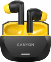 Canyon HEXAGON 7 Bluetooth Fejhallgató Headset Töltőtokban - Fekete / Sárga