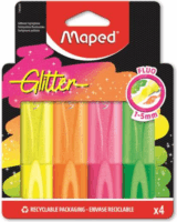 Maped Glitter Fluo Peps 1-5 mm Szövegkiemelő készlet - Vegyes fluoreszkáló színek (4 db/csomag)