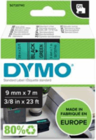 Dymo D1 9 mm / 7 m Feliratozógép szalag - Zöld alapon fekete