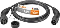 Lapp Mobility 75748 Type-2 Elektromos autó töltőkábel 10m (11 kW - 20A) - Fekete