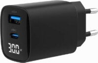 Gembird TA-UC-PDQC30LCD USB-A / USB-C Hálózati Gyorstöltő Adapter 30W - Fekete