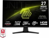 MSI 27" 274CQF Gaming MAG 16:9 QHD Rapid VA Ívelt Gaming Monitor