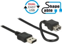 Delock 83662 USB 2.0 M - USB 2.0 F Hosszabbítókábel 0.2m - Fekete