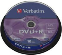 Verbatim 43498 AZO DVD+R lemez Hengerdobozban 10db