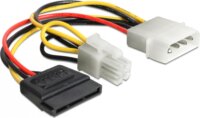 Delock tápkábel Molex 4 pinen apa > SATA 15 pines anya + P4 apa