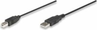 Manhattan Hi-Speed USB2.0 kábel A-B M/M 1,8m fekete